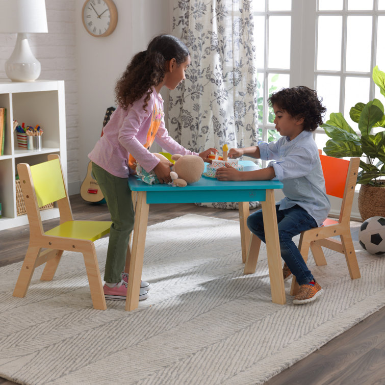 Modern kids 3 piece play table and best sale chair set